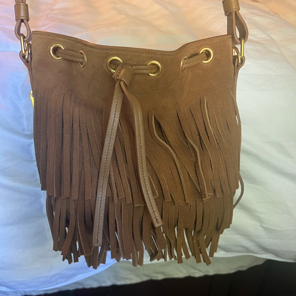 New without Tags Saint Laurent Mini Bucket Bag with Fringe